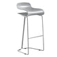 Scandinavian Restaurant Footrest Stool Matte Finish Plastic Bar Stool Grey 1 Piece Bar Stool(30"H) Clearhalo 'Bar Furniture' 'Bar Stools' 'bar_stools' 'furn' 'furn_bar_stools' 'Furniture' 'furniture_bar_stools' 'Kitchen & Dining Furniture' 4862595