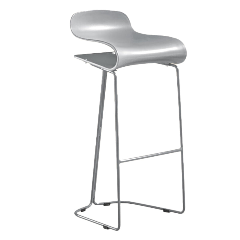 Scandinavian Restaurant Footrest Stool Matte Finish Plastic Bar Stool Grey 1 Piece Bar Stool(30"H) Clearhalo 'Bar Furniture' 'Bar Stools' 'bar_stools' 'furn' 'furn_bar_stools' 'Furniture' 'furniture_bar_stools' 'Kitchen & Dining Furniture' 4862595