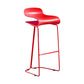 Scandinavian Restaurant Footrest Stool Matte Finish Plastic Bar Stool Red 1 Piece Counter Stool(26"H) Clearhalo 'Bar Furniture' 'Bar Stools' 'bar_stools' 'furn' 'furn_bar_stools' 'Furniture' 'furniture_bar_stools' 'Kitchen & Dining Furniture' 4862606