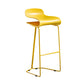 Scandinavian Restaurant Footrest Stool Matte Finish Plastic Bar Stool Yellow 1 Piece Counter Stool(26"H) Clearhalo 'Bar Furniture' 'Bar Stools' 'bar_stools' 'furn' 'furn_bar_stools' 'Furniture' 'furniture_bar_stools' 'Kitchen & Dining Furniture' 4862611