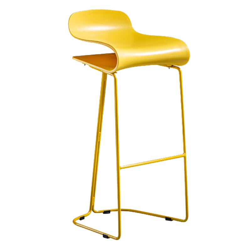 Scandinavian Restaurant Footrest Stool Matte Finish Plastic Bar Stool Yellow 1 Piece Bar Stool(30"H) Clearhalo 'Bar Furniture' 'Bar Stools' 'bar_stools' 'furn' 'furn_bar_stools' 'Furniture' 'furniture_bar_stools' 'Kitchen & Dining Furniture' 4862612