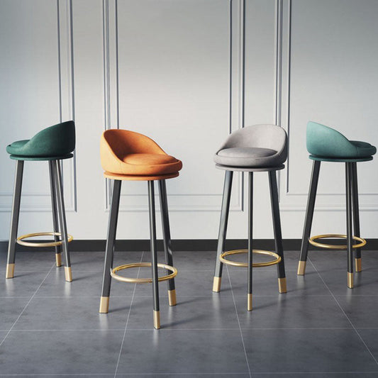 Scandinavian Living Room Low Back Stool Matte Finish Upholstered Swivel Stool Clearhalo 'Bar Furniture' 'Bar Stools' 'bar_stools' 'furn' 'furn_bar_stools' 'Furniture' 'furniture_bar_stools' 'Kitchen & Dining Furniture' 4862668