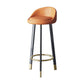Scandinavian Living Room Low Back Stool Matte Finish Upholstered Swivel Stool Orange Black Gold 1 Piece Clearhalo 'Bar Furniture' 'Bar Stools' 'bar_stools' 'furn' 'furn_bar_stools' 'Furniture' 'furniture_bar_stools' 'Kitchen & Dining Furniture' 4862669