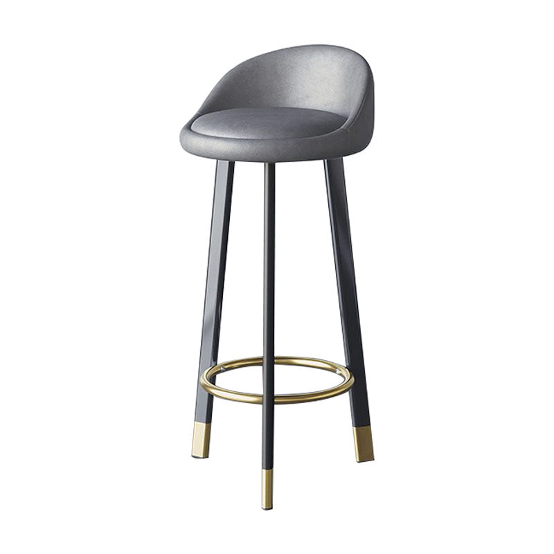 Scandinavian Living Room Low Back Stool Matte Finish Upholstered Swivel Stool Grey Black Gold 1 Piece Clearhalo 'Bar Furniture' 'Bar Stools' 'bar_stools' 'furn' 'furn_bar_stools' 'Furniture' 'furniture_bar_stools' 'Kitchen & Dining Furniture' 4862673