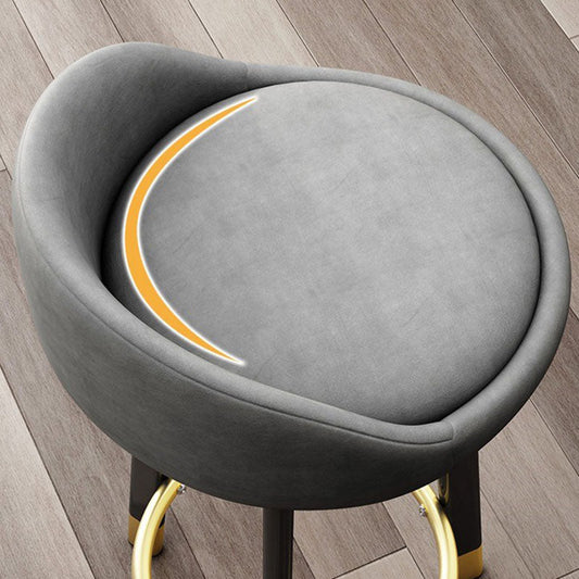 Scandinavian Living Room Low Back Stool Matte Finish Upholstered Swivel Stool Clearhalo 'Bar Furniture' 'Bar Stools' 'bar_stools' 'furn' 'furn_bar_stools' 'Furniture' 'furniture_bar_stools' 'Kitchen & Dining Furniture' 4862674