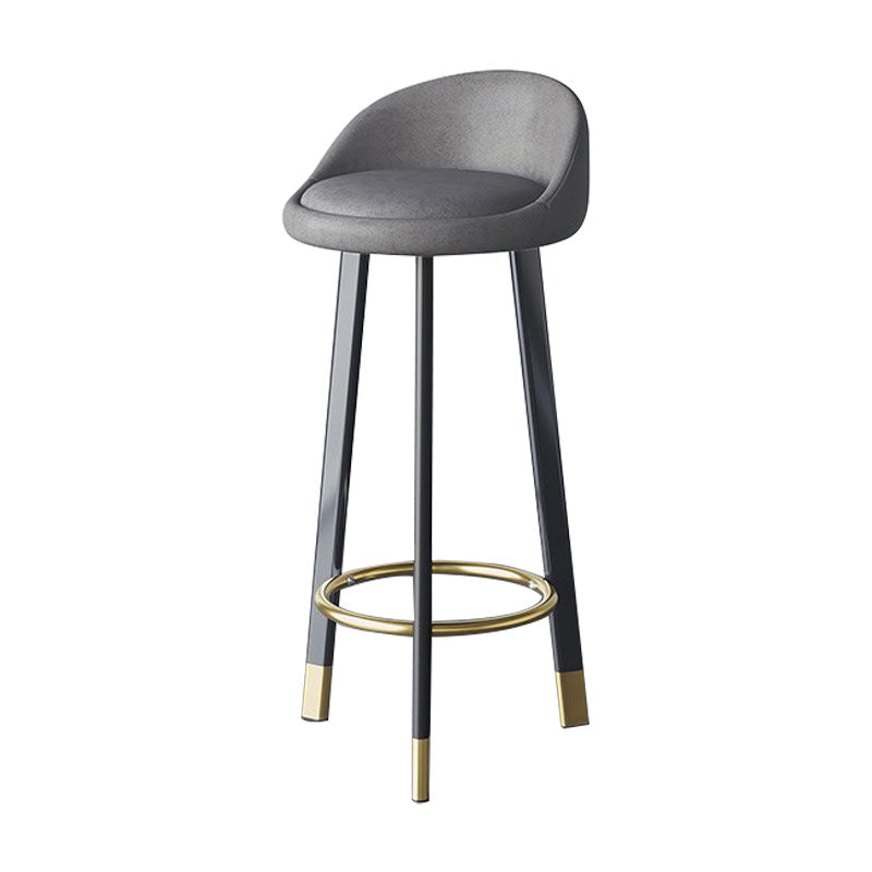 Scandinavian Living Room Low Back Stool Matte Finish Upholstered Swivel Stool Dark Gray Black Gold 1 Piece Clearhalo 'Bar Furniture' 'Bar Stools' 'bar_stools' 'furn' 'furn_bar_stools' 'Furniture' 'furniture_bar_stools' 'Kitchen & Dining Furniture' 4862675