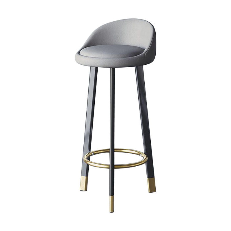 Scandinavian Living Room Low Back Stool Matte Finish Upholstered Swivel Stool Light Gray Black Gold 1 Piece Clearhalo 'Bar Furniture' 'Bar Stools' 'bar_stools' 'furn' 'furn_bar_stools' 'Furniture' 'furniture_bar_stools' 'Kitchen & Dining Furniture' 4862676