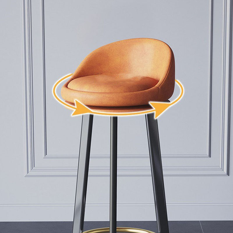 Scandinavian Living Room Low Back Stool Matte Finish Upholstered Swivel Stool Clearhalo 'Bar Furniture' 'Bar Stools' 'bar_stools' 'furn' 'furn_bar_stools' 'Furniture' 'furniture_bar_stools' 'Kitchen & Dining Furniture' 4862678