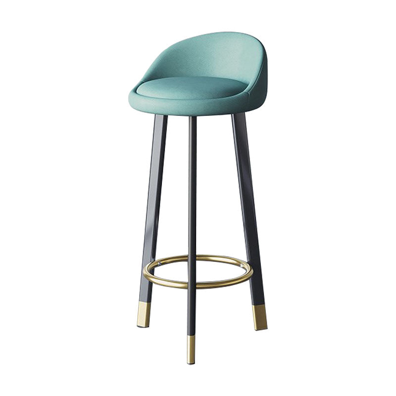 Scandinavian Living Room Low Back Stool Matte Finish Upholstered Swivel Stool Blue Black Gold 1 Piece Clearhalo 'Bar Furniture' 'Bar Stools' 'bar_stools' 'furn' 'furn_bar_stools' 'Furniture' 'furniture_bar_stools' 'Kitchen & Dining Furniture' 4862679