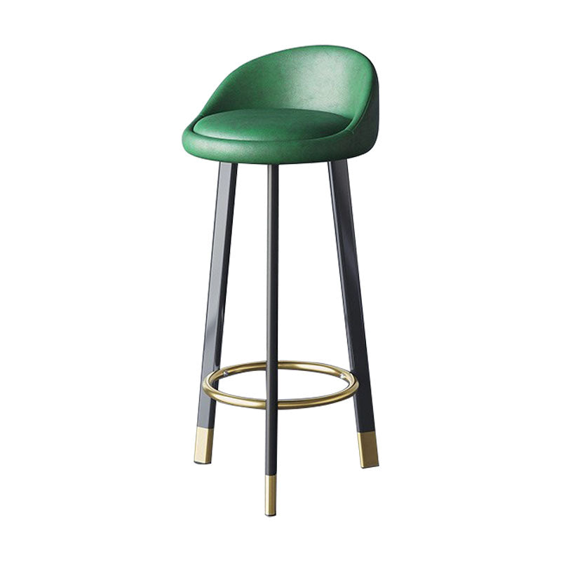 Scandinavian Living Room Low Back Stool Matte Finish Upholstered Swivel Stool Blackish Green Black Gold 1 Piece Clearhalo 'Bar Furniture' 'Bar Stools' 'bar_stools' 'furn' 'furn_bar_stools' 'Furniture' 'furniture_bar_stools' 'Kitchen & Dining Furniture' 4862681