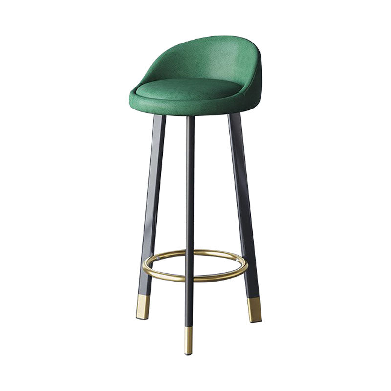 Scandinavian Living Room Low Back Stool Matte Finish Upholstered Swivel Stool Dark Green Black Gold 1 Piece Clearhalo 'Bar Furniture' 'Bar Stools' 'bar_stools' 'furn' 'furn_bar_stools' 'Furniture' 'furniture_bar_stools' 'Kitchen & Dining Furniture' 4862682