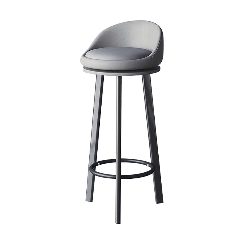 Scandinavian Living Room Low Back Stool Matte Finish Upholstered Swivel Stool Light Gray Black 1 Piece Clearhalo 'Bar Furniture' 'Bar Stools' 'bar_stools' 'furn' 'furn_bar_stools' 'Furniture' 'furniture_bar_stools' 'Kitchen & Dining Furniture' 4862684