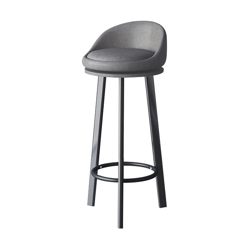 Scandinavian Living Room Low Back Stool Matte Finish Upholstered Swivel Stool Dark Gray Black 1 Piece Clearhalo 'Bar Furniture' 'Bar Stools' 'bar_stools' 'furn' 'furn_bar_stools' 'Furniture' 'furniture_bar_stools' 'Kitchen & Dining Furniture' 4862685