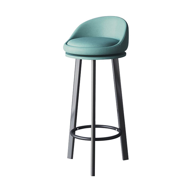 Scandinavian Living Room Low Back Stool Matte Finish Upholstered Swivel Stool Blue Black 1 Piece Clearhalo 'Bar Furniture' 'Bar Stools' 'bar_stools' 'furn' 'furn_bar_stools' 'Furniture' 'furniture_bar_stools' 'Kitchen & Dining Furniture' 4862686