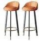 Scandinavian Living Room Low Back Stool Matte Finish Upholstered Swivel Stool Orange Black Gold 2 Piece Set Clearhalo 'Bar Furniture' 'Bar Stools' 'bar_stools' 'furn' 'furn_bar_stools' 'Furniture' 'furniture_bar_stools' 'Kitchen & Dining Furniture' 4862687