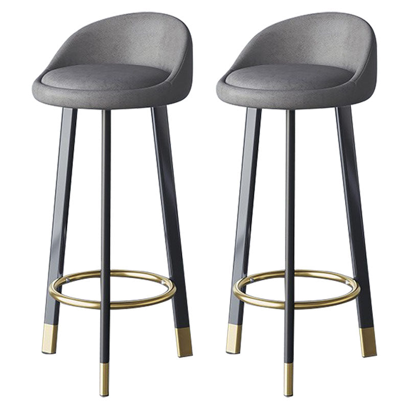 Scandinavian Living Room Low Back Stool Matte Finish Upholstered Swivel Stool Dark Gray Black Gold 2 Piece Set Clearhalo 'Bar Furniture' 'Bar Stools' 'bar_stools' 'furn' 'furn_bar_stools' 'Furniture' 'furniture_bar_stools' 'Kitchen & Dining Furniture' 4862690