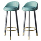 Scandinavian Living Room Low Back Stool Matte Finish Upholstered Swivel Stool Blue Black Gold 2 Piece Set Clearhalo 'Bar Furniture' 'Bar Stools' 'bar_stools' 'furn' 'furn_bar_stools' 'Furniture' 'furniture_bar_stools' 'Kitchen & Dining Furniture' 4862692