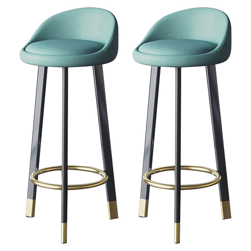 Scandinavian Living Room Low Back Stool Matte Finish Upholstered Swivel Stool Blue Black Gold 2 Piece Set Clearhalo 'Bar Furniture' 'Bar Stools' 'bar_stools' 'furn' 'furn_bar_stools' 'Furniture' 'furniture_bar_stools' 'Kitchen & Dining Furniture' 4862692