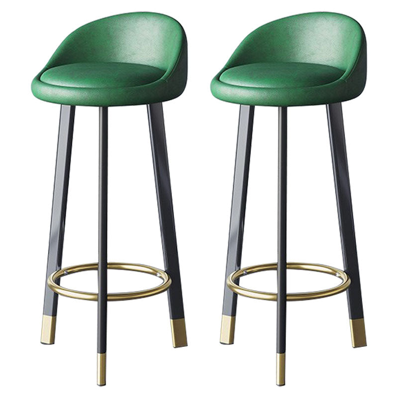Scandinavian Living Room Low Back Stool Matte Finish Upholstered Swivel Stool Blackish Green Black Gold 2 Piece Set Clearhalo 'Bar Furniture' 'Bar Stools' 'bar_stools' 'furn' 'furn_bar_stools' 'Furniture' 'furniture_bar_stools' 'Kitchen & Dining Furniture' 4862693