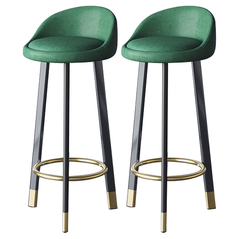 Scandinavian Living Room Low Back Stool Matte Finish Upholstered Swivel Stool Dark Green Black Gold 2 Piece Set Clearhalo 'Bar Furniture' 'Bar Stools' 'bar_stools' 'furn' 'furn_bar_stools' 'Furniture' 'furniture_bar_stools' 'Kitchen & Dining Furniture' 4862694