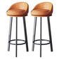 Scandinavian Living Room Low Back Stool Matte Finish Upholstered Swivel Stool Orange Black 2 Piece Set Clearhalo 'Bar Furniture' 'Bar Stools' 'bar_stools' 'furn' 'furn_bar_stools' 'Furniture' 'furniture_bar_stools' 'Kitchen & Dining Furniture' 4862695
