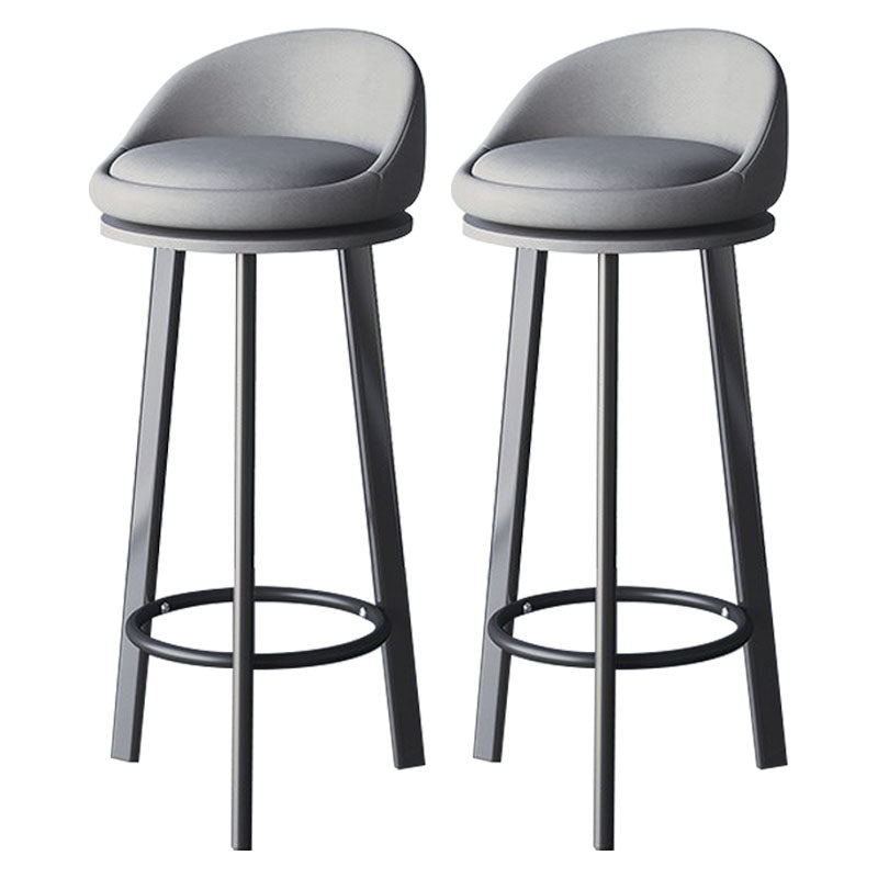 Scandinavian Living Room Low Back Stool Matte Finish Upholstered Swivel Stool Light Gray Black 2 Piece Set Clearhalo 'Bar Furniture' 'Bar Stools' 'bar_stools' 'furn' 'furn_bar_stools' 'Furniture' 'furniture_bar_stools' 'Kitchen & Dining Furniture' 4862696