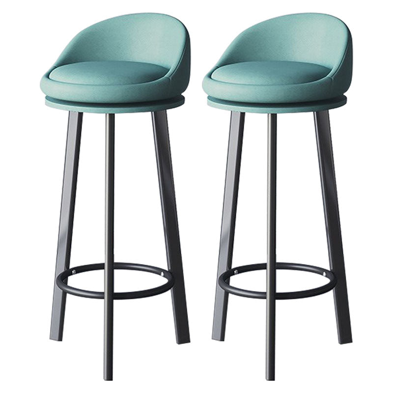 Scandinavian Living Room Low Back Stool Matte Finish Upholstered Swivel Stool Blue Black 2 Piece Set Clearhalo 'Bar Furniture' 'Bar Stools' 'bar_stools' 'furn' 'furn_bar_stools' 'Furniture' 'furniture_bar_stools' 'Kitchen & Dining Furniture' 4862698