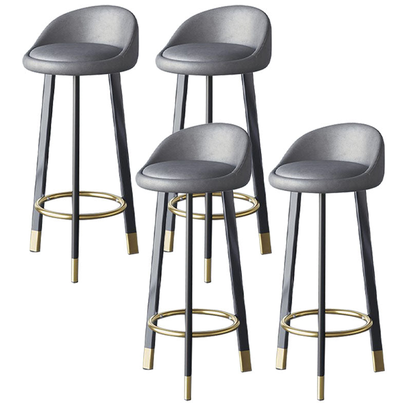 Scandinavian Living Room Low Back Stool Matte Finish Upholstered Swivel Stool Grey Black Gold 4 Piece Set Clearhalo 'Bar Furniture' 'Bar Stools' 'bar_stools' 'furn' 'furn_bar_stools' 'Furniture' 'furniture_bar_stools' 'Kitchen & Dining Furniture' 4862701