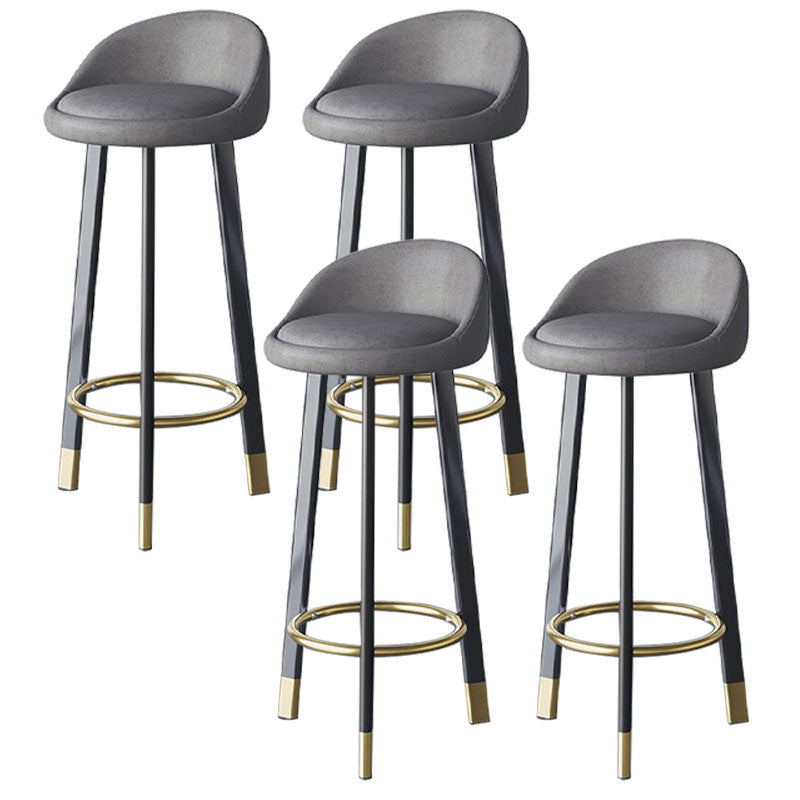 Scandinavian Living Room Low Back Stool Matte Finish Upholstered Swivel Stool Dark Gray Black Gold 4 Piece Set Clearhalo 'Bar Furniture' 'Bar Stools' 'bar_stools' 'furn' 'furn_bar_stools' 'Furniture' 'furniture_bar_stools' 'Kitchen & Dining Furniture' 4862702
