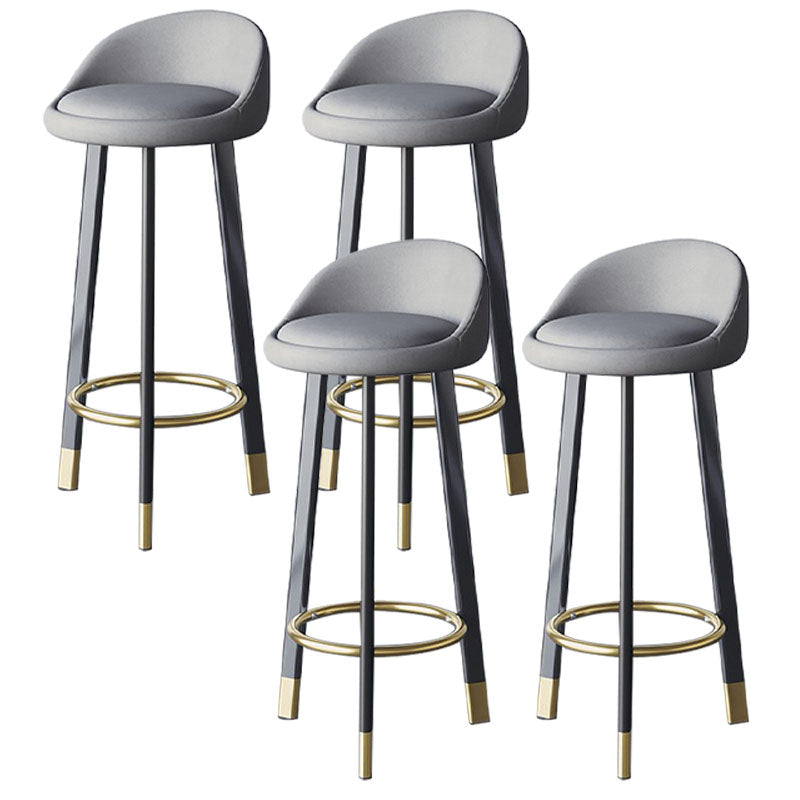 Scandinavian Living Room Low Back Stool Matte Finish Upholstered Swivel Stool Light Gray Black Gold 4 Piece Set Clearhalo 'Bar Furniture' 'Bar Stools' 'bar_stools' 'furn' 'furn_bar_stools' 'Furniture' 'furniture_bar_stools' 'Kitchen & Dining Furniture' 4862703