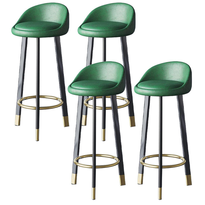 Scandinavian Living Room Low Back Stool Matte Finish Upholstered Swivel Stool Blackish Green Black Gold 4 Piece Set Clearhalo 'Bar Furniture' 'Bar Stools' 'bar_stools' 'furn' 'furn_bar_stools' 'Furniture' 'furniture_bar_stools' 'Kitchen & Dining Furniture' 4862705