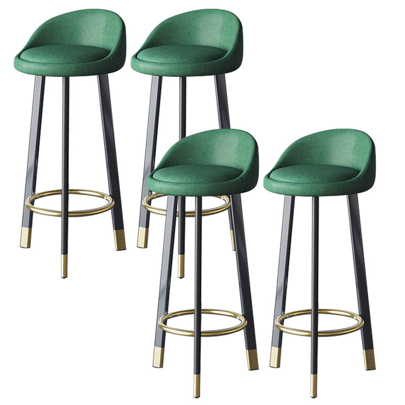 Scandinavian Living Room Low Back Stool Matte Finish Upholstered Swivel Stool Dark Green Black Gold 4 Piece Set Clearhalo 'Bar Furniture' 'Bar Stools' 'bar_stools' 'furn' 'furn_bar_stools' 'Furniture' 'furniture_bar_stools' 'Kitchen & Dining Furniture' 4862706