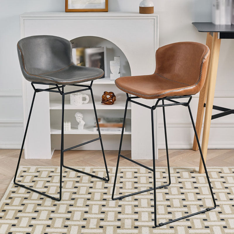 Scandinavian Footrest Living Room Stool Matte Finish PU Leather Barstool Clearhalo 'Bar Furniture' 'Bar Stools' 'bar_stools' 'furn' 'furn_bar_stools' 'Furniture' 'furniture_bar_stools' 'Kitchen & Dining Furniture' 4862716