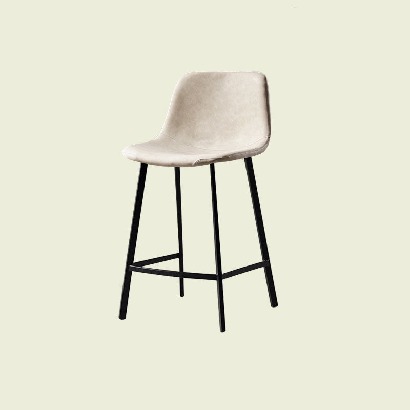 Scandinavian Footrest Living Room Stool Matte Finish PU Leather Barstool White 1 Piece Counter Stool(26"H) Clearhalo 'Bar Furniture' 'Bar Stools' 'bar_stools' 'furn' 'furn_bar_stools' 'Furniture' 'furniture_bar_stools' 'Kitchen & Dining Furniture' 4862717