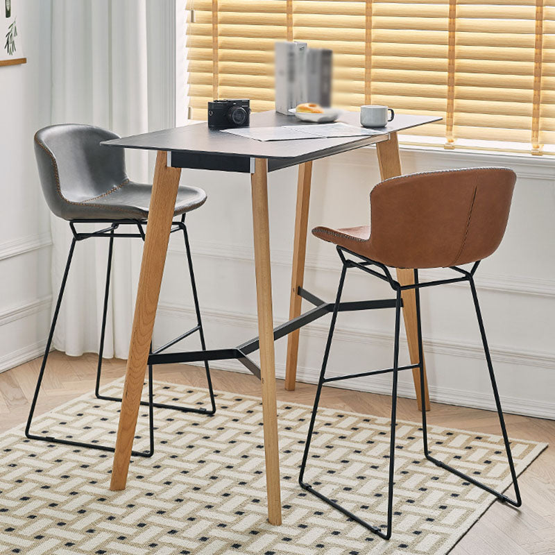 Scandinavian Footrest Living Room Stool Matte Finish PU Leather Barstool Clearhalo 'Bar Furniture' 'Bar Stools' 'bar_stools' 'furn' 'furn_bar_stools' 'Furniture' 'furniture_bar_stools' 'Kitchen & Dining Furniture' 4862719