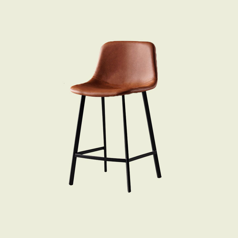 Scandinavian Footrest Living Room Stool Matte Finish PU Leather Barstool Coffee 1 Piece Counter Stool(26"H) Clearhalo 'Bar Furniture' 'Bar Stools' 'bar_stools' 'furn' 'furn_bar_stools' 'Furniture' 'furniture_bar_stools' 'Kitchen & Dining Furniture' 4862722