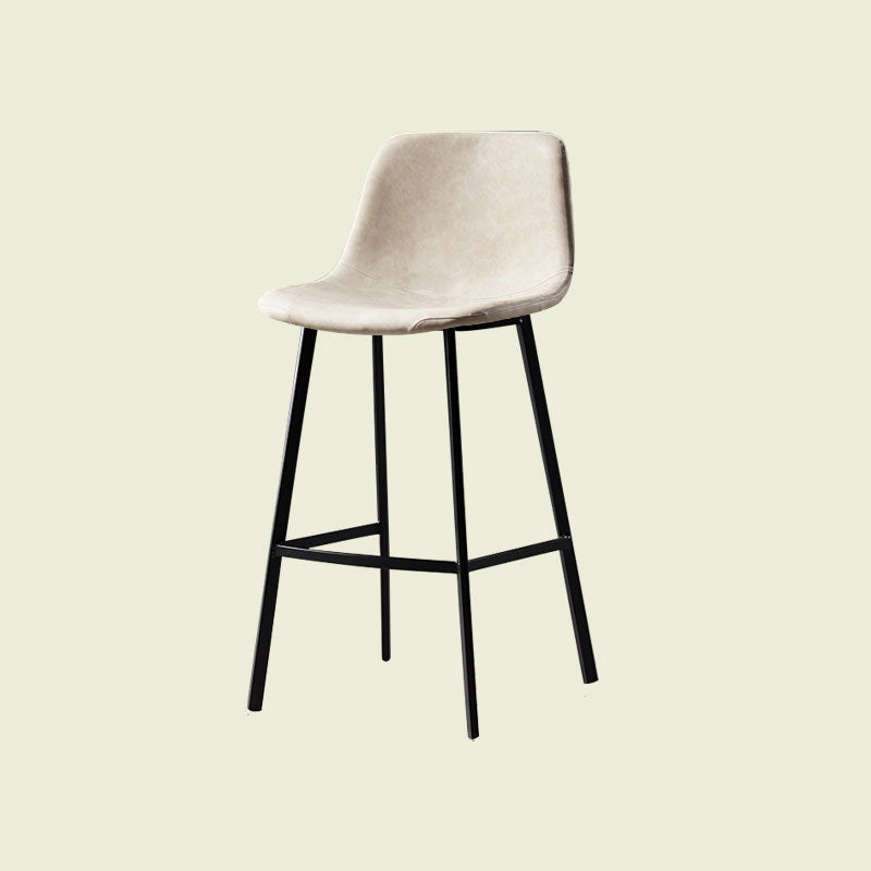 Scandinavian Footrest Living Room Stool Matte Finish PU Leather Barstool White 1 Piece Bar Stool(30"H) Clearhalo 'Bar Furniture' 'Bar Stools' 'bar_stools' 'furn' 'furn_bar_stools' 'Furniture' 'furniture_bar_stools' 'Kitchen & Dining Furniture' 4862729