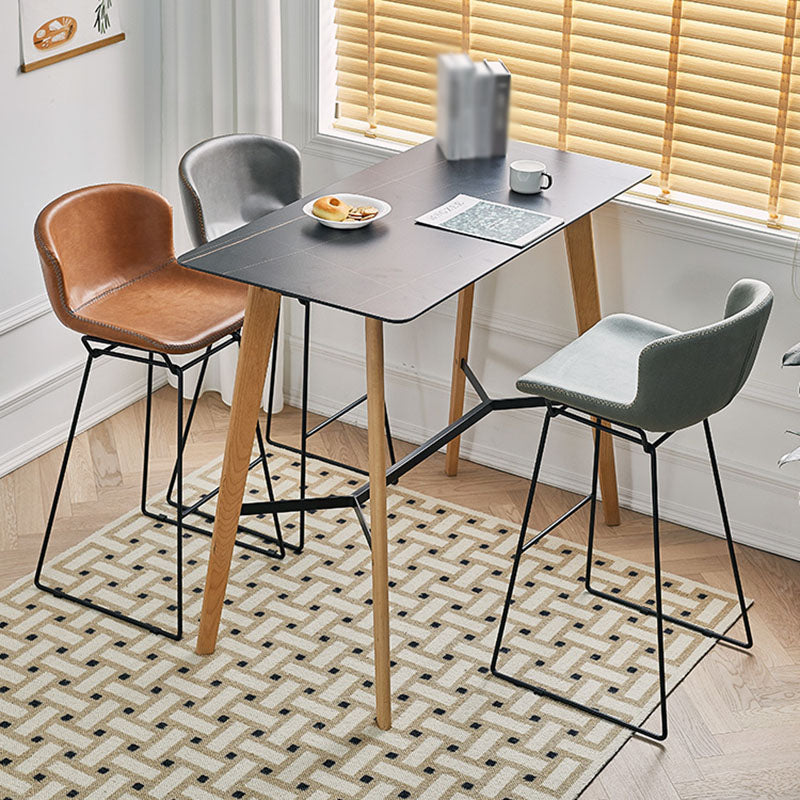 Scandinavian Footrest Living Room Stool Matte Finish PU Leather Barstool Clearhalo 'Bar Furniture' 'Bar Stools' 'bar_stools' 'furn' 'furn_bar_stools' 'Furniture' 'furniture_bar_stools' 'Kitchen & Dining Furniture' 4862730