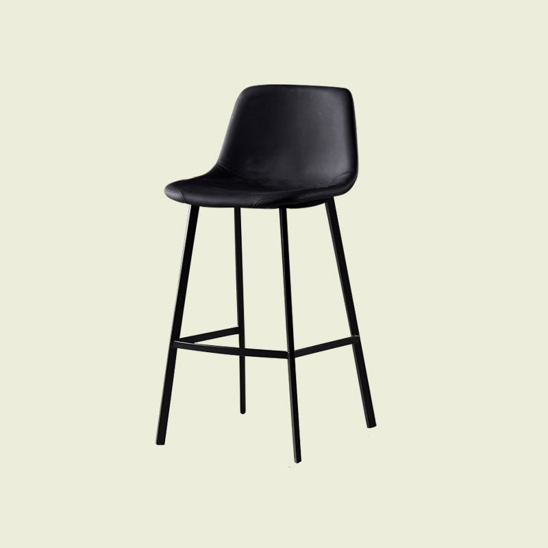 Scandinavian Footrest Living Room Stool Matte Finish PU Leather Barstool Matte Black 1 Piece Bar Stool(30"H) Clearhalo 'Bar Furniture' 'Bar Stools' 'bar_stools' 'furn' 'furn_bar_stools' 'Furniture' 'furniture_bar_stools' 'Kitchen & Dining Furniture' 4862731