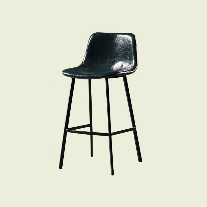 Scandinavian Footrest Living Room Stool Matte Finish PU Leather Barstool Blackish Green 1 Piece Bar Stool(30"H) Clearhalo 'Bar Furniture' 'Bar Stools' 'bar_stools' 'furn' 'furn_bar_stools' 'Furniture' 'furniture_bar_stools' 'Kitchen & Dining Furniture' 4862733