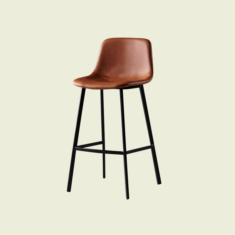 Scandinavian Footrest Living Room Stool Matte Finish PU Leather Barstool Coffee 1 Piece Bar Stool(30"H) Clearhalo 'Bar Furniture' 'Bar Stools' 'bar_stools' 'furn' 'furn_bar_stools' 'Furniture' 'furniture_bar_stools' 'Kitchen & Dining Furniture' 4862734