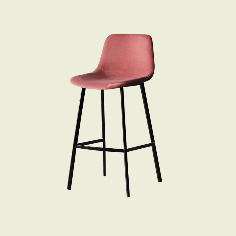 Scandinavian Footrest Living Room Stool Matte Finish PU Leather Barstool Red 1 Piece Bar Stool(30"H) Clearhalo 'Bar Furniture' 'Bar Stools' 'bar_stools' 'furn' 'furn_bar_stools' 'Furniture' 'furniture_bar_stools' 'Kitchen & Dining Furniture' 4862736