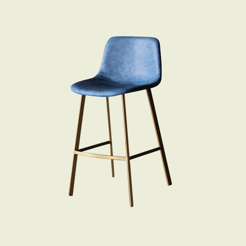 Scandinavian Footrest Living Room Stool Matte Finish PU Leather Barstool Dark Blue 1 Piece Bar Stool(30"H) Clearhalo 'Bar Furniture' 'Bar Stools' 'bar_stools' 'furn' 'furn_bar_stools' 'Furniture' 'furniture_bar_stools' 'Kitchen & Dining Furniture' 4862739