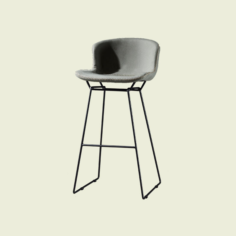 Scandinavian Footrest Living Room Stool Matte Finish PU Leather Barstool Green 1 Piece Clearhalo 'Bar Furniture' 'Bar Stools' 'bar_stools' 'furn' 'furn_bar_stools' 'Furniture' 'furniture_bar_stools' 'Kitchen & Dining Furniture' 4862744