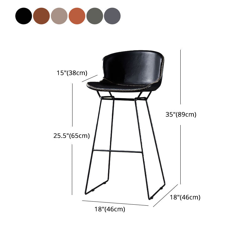 Scandinavian Footrest Living Room Stool Matte Finish PU Leather Barstool Clearhalo 'Bar Furniture' 'Bar Stools' 'bar_stools' 'furn' 'furn_bar_stools' 'Furniture' 'furniture_bar_stools' 'Kitchen & Dining Furniture' 4862746