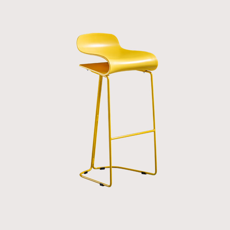 Modern Living Room Footrest Stool Matte Finish Plastic Barstool Yellow 1 Piece Clearhalo 'Bar Furniture' 'Bar Stools' 'bar_stools' 'furn' 'furn_bar_stools' 'Furniture' 'furniture_bar_stools' 'Kitchen & Dining Furniture' 4862773