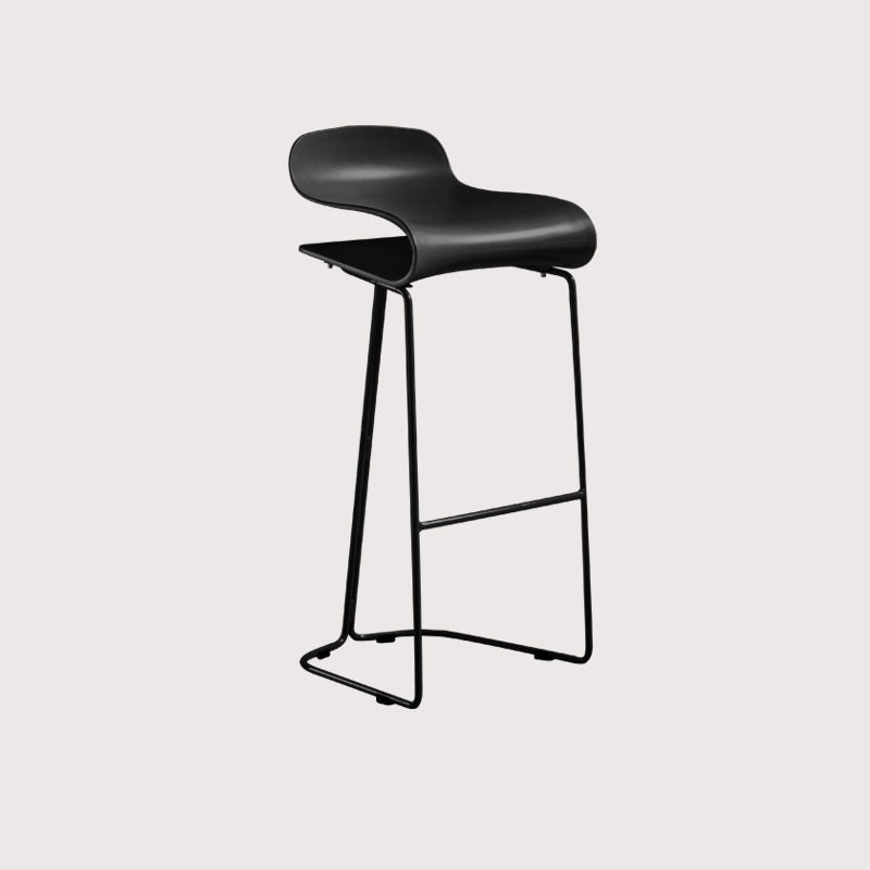 Modern Living Room Footrest Stool Matte Finish Plastic Barstool Black 1 Piece Clearhalo 'Bar Furniture' 'Bar Stools' 'bar_stools' 'furn' 'furn_bar_stools' 'Furniture' 'furniture_bar_stools' 'Kitchen & Dining Furniture' 4862779