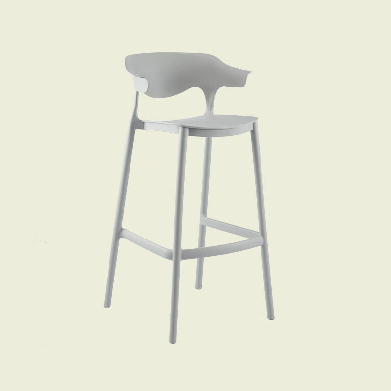 Scandinavian Matte Finish Plastic Barstool Armed Milk Tea Shop Stool Grey 1 Piece Clearhalo 'Bar Furniture' 'Bar Stools' 'bar_stools' 'furn' 'furn_bar_stools' 'Furniture' 'furniture_bar_stools' 'Kitchen & Dining Furniture' 4862794