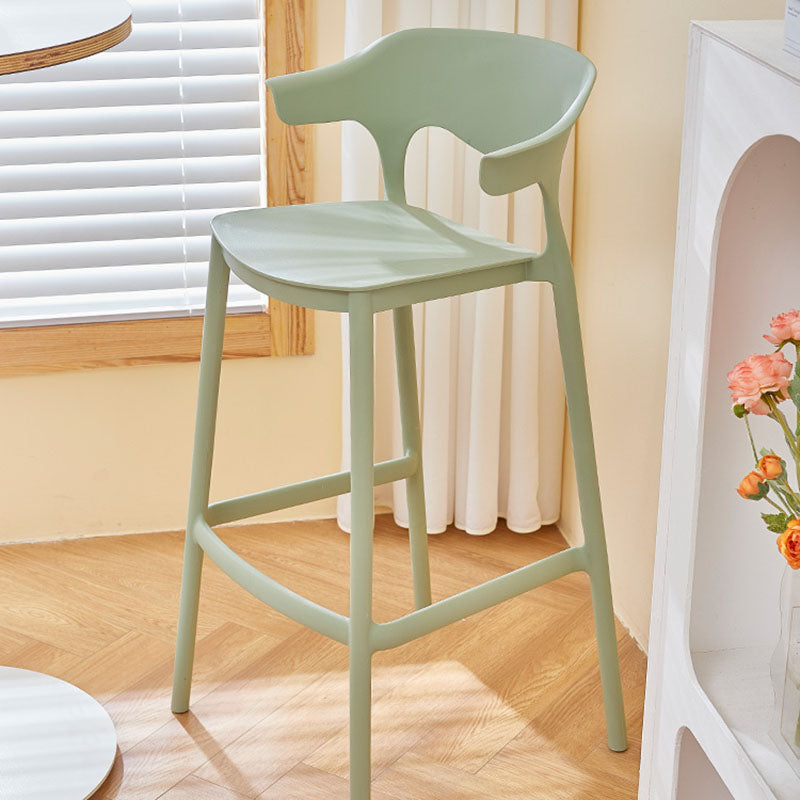 Scandinavian Matte Finish Plastic Barstool Armed Milk Tea Shop Stool Clearhalo 'Bar Furniture' 'Bar Stools' 'bar_stools' 'furn' 'furn_bar_stools' 'Furniture' 'furniture_bar_stools' 'Kitchen & Dining Furniture' 4862795