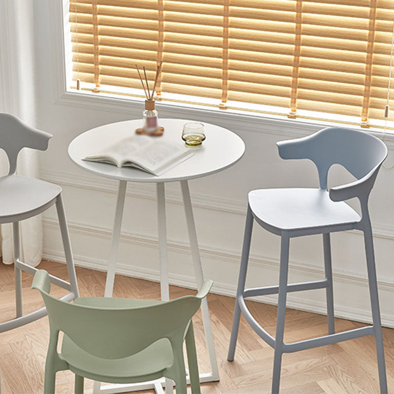 Scandinavian Matte Finish Plastic Barstool Armed Milk Tea Shop Stool Clearhalo 'Bar Furniture' 'Bar Stools' 'bar_stools' 'furn' 'furn_bar_stools' 'Furniture' 'furniture_bar_stools' 'Kitchen & Dining Furniture' 4862797